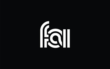 FAI Creative Unique Modern Letter Logo Design. Stylized logo featuring a unique letter design, presenting abstract minimalist aesthetics and modern appeal.