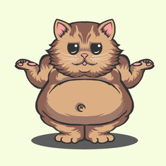 design vector ilustration brown cute cat