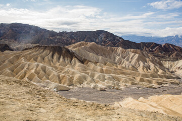 death valley national park california, mountain landscape in with blue sky and some clouds in summer