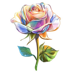 A vibrant rainbow rose a symbol of joy and beauty