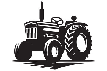 Vintage tractor illustration a farming and agriculture silhouette © Creative Image  