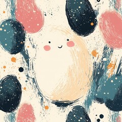 Modern illustration, perfect for Easter-themed projects, textiles, packaging, and digital prints.