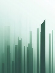 Abstract financial charts showing trends in muted green and gray with space for text on the left side for data-driven presentations