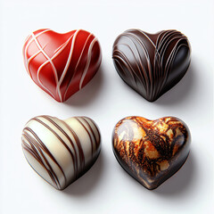 Romantic heart gourmet chocolate praline a luxury sweet dessert with rich creamy flavors and a handcrafted artistic design perfect for weddings valentines day and exclusive chocolate lovers