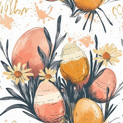 Modern design, perfect for Easter - themed projects, textiles, packaging, and digital prints.