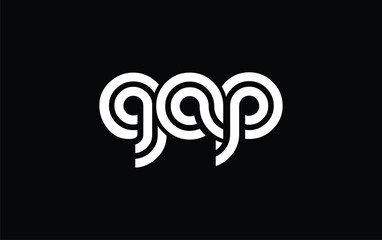 GAP Creative Unique Modern Letter Logo Design. Stylized logo featuring a unique letter design, presenting abstract minimalist aesthetics and modern appeal.