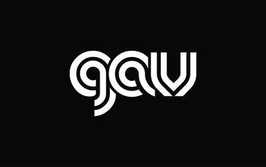 GAV Creative Unique Modern Letter Logo Design. Stylized logo featuring a unique letter design, presenting abstract minimalist aesthetics and modern appeal.