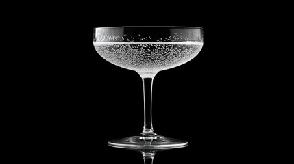 Elegant shot of a clear glass filled with water, reflecting soft light, symbolizing purity, clarity, and quiet elegance.