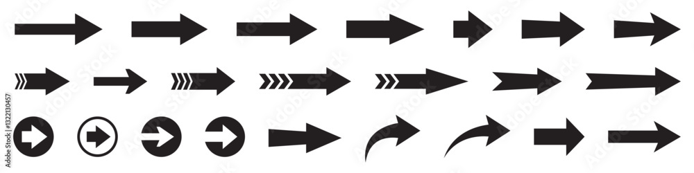 Aufkleber arrow icon. collection of pointers. arrow icons set.