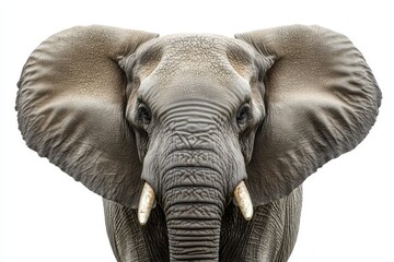 Fototapeta premium Majestic African Elephant Portrait with Detailed Textures and Features