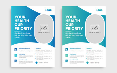 Modern & clean medical corporate healthcare Flyer Template.