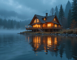 Fototapeta premium Dream Homes – Stunning Individual House Illustrations for Architecture and Real Estate