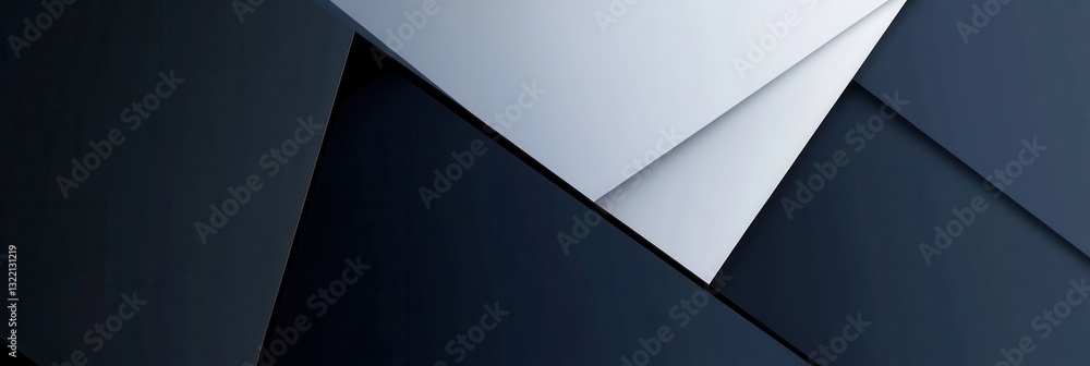 Fototapete Structured geometric background with angular shapes in navy blue, gray, and white symbols of governance and stability in modern design