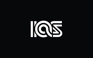 IAS Creative Unique Modern Letter Logo Design. Stylized logo featuring a unique letter design, presenting abstract minimalist aesthetics and modern appeal.