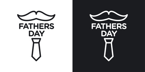 Fathers day icons set in black and white stroke lines