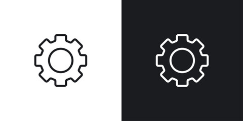 Settings icons set in black and white stroke lines
