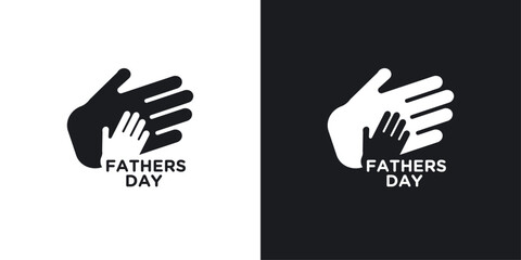 World fathers day icons set in black and white stroke lines