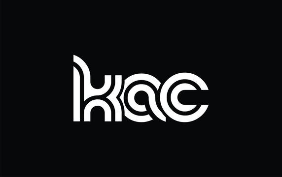 KAC Creative Unique Modern Letter Logo Design. Stylized logo featuring a unique letter design, presenting abstract minimalist aesthetics and modern appeal.