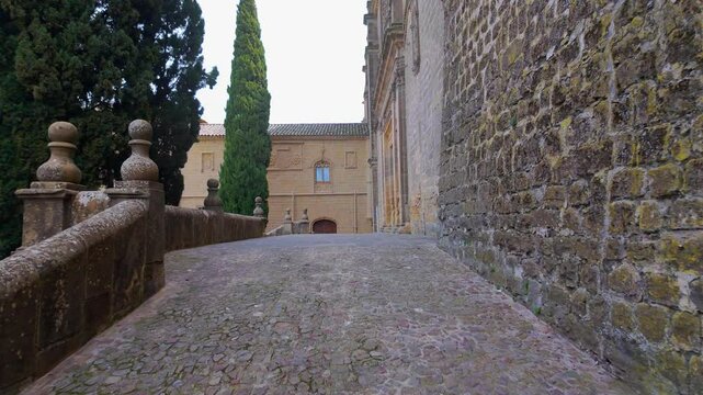 Picturesque streets with very old stone buildings in the Unesco city of Baeza, Andalusia