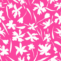 Tropical pattern, floral, leaves. Digital print in Repeat (rapport), Resolution 300 DPI, ideal for fashion, decoration and stationery.