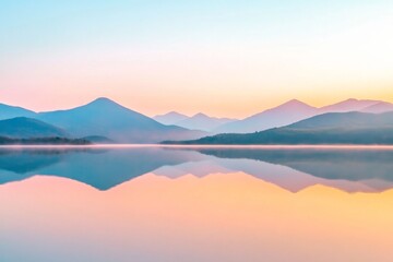Fototapeta premium Serene mountain lake at sunrise with reflective waters