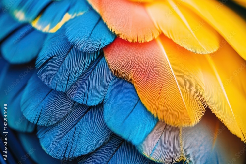 Poster this closeup photo showcases the intricate details and patterns of a birds feathers the texture and 