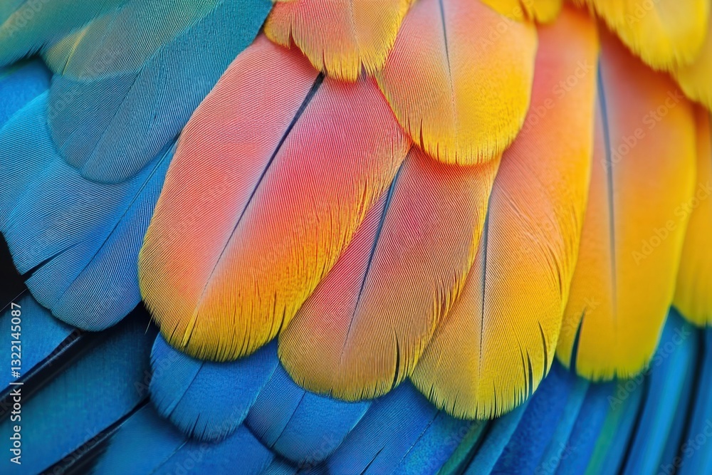 Poster this closeup photo showcases the intricate details and patterns of a birds feathers the texture and 