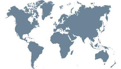 Fototapeta premium World map. Grey modern vector map. Silhouette map