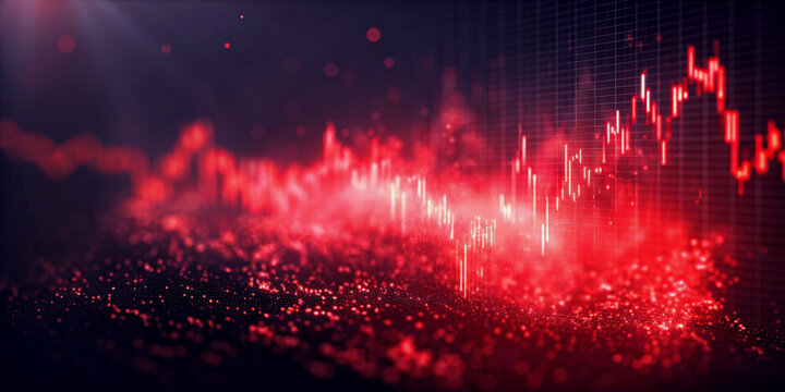 Dramatic Red Stock Market Crash Chart