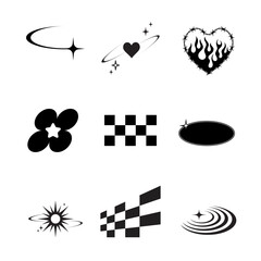 Y2k retro symbol template. Illustration vector.