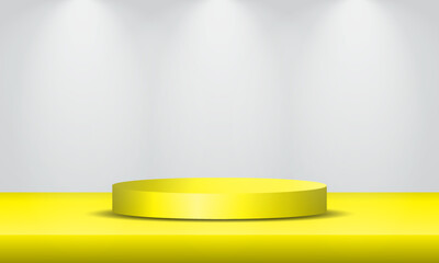 Realistic 3D cylinder podium background. Minimalist pedestal mockup, Abstract product display presentation, Display stage.