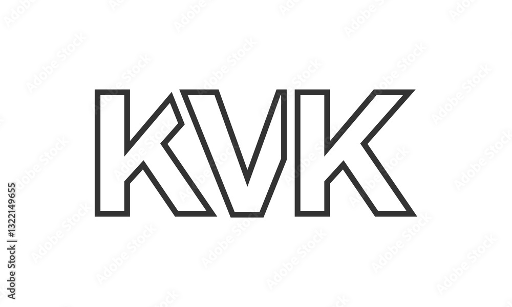 Poster kvk logo design template with strong and modern bold text. initial based vector logotype featuring s