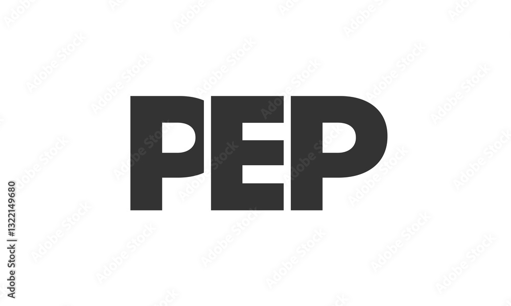 Fototapete pep logo design template with strong and modern bold text. initial based vector logotype featuring s