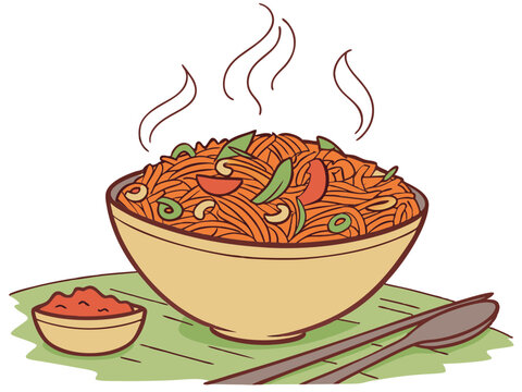 Jollof Rice Vector Art Illustration