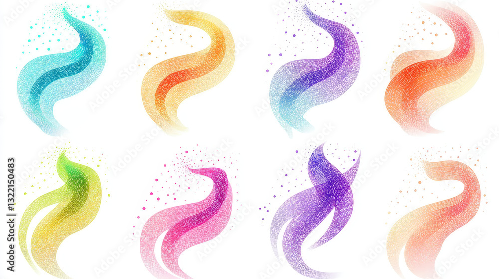 Poster abstract halftone shapes. liquid shape with dotted halftones gradient texture, pop art and comic gra