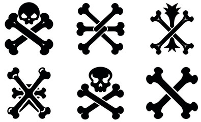 Different Black and White Skull and Crossbones Designs