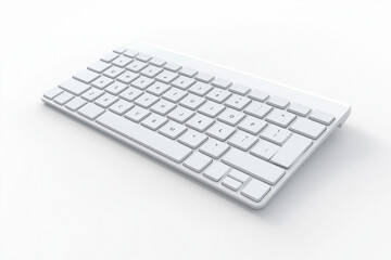 3D keyboard white, on white background