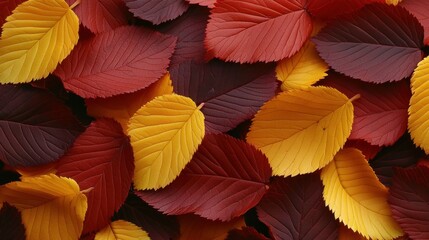 Fototapeta premium Autumn leaves, colorful, fallen, forest floor. Possible use seasonal background