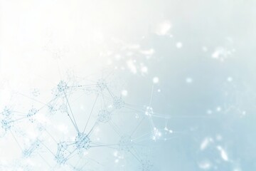 Abstract molecular structures in light blue with gradient background for scientific and educational purposes