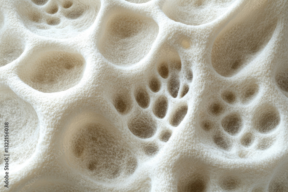 Poster Abstract image depicting a porous, network-like structure resembling bone or sponge.