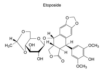 Chemical structure of etoposide, drug substance