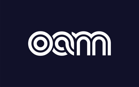 OAM Creative Unique Modern Letter Logo Design. Stylized logo featuring a unique letter design, presenting abstract minimalist aesthetics and modern appeal.