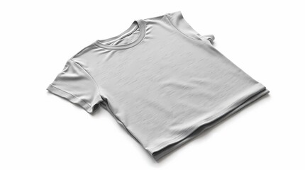 Naklejka premium Minimalist Apparel: An elegantly folded short-sleeved shirt. This image showcases simple apparel, perfect for design and presentation.
