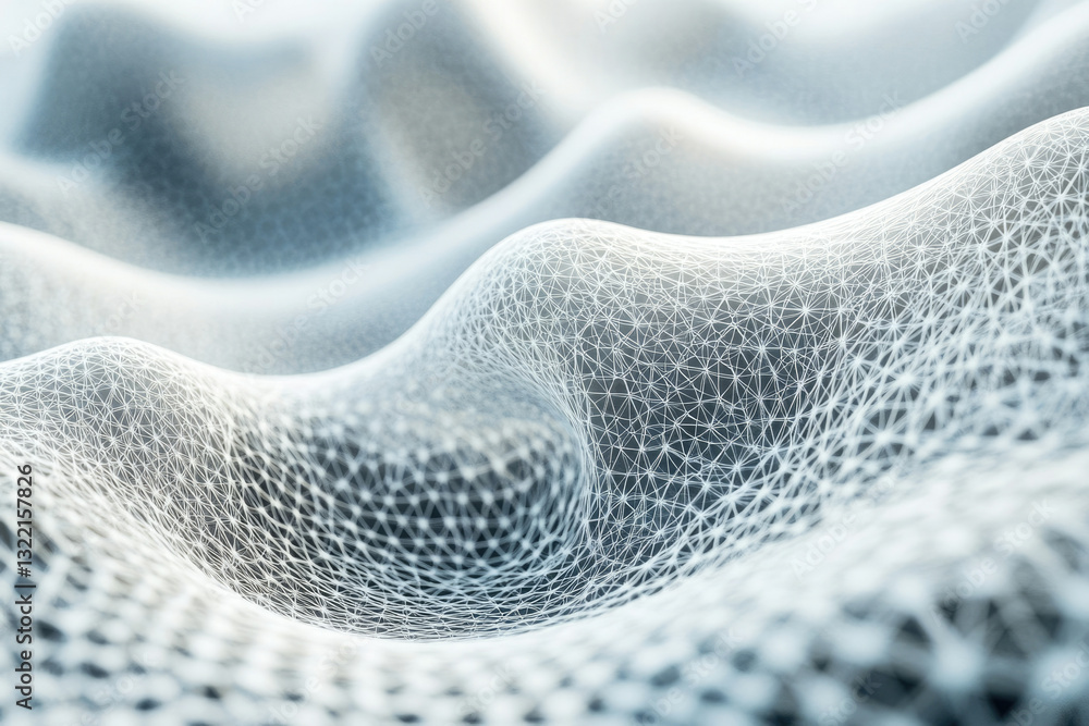 Poster Abstract 3D rendering of a flowing network mesh, representing connectivity and data flow.