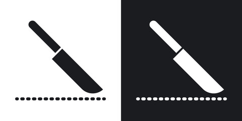 Scalpel icons in solid black and white colors