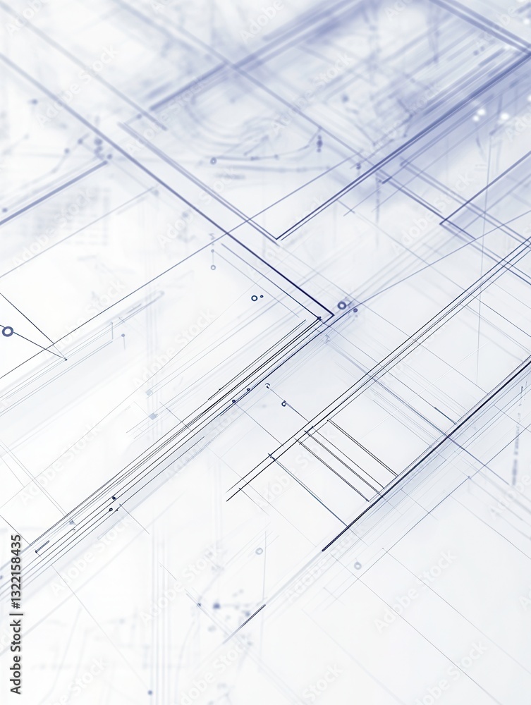 Aufkleber Sleek wireframe UIUX design background with soft grid lines and floating mockups for digital branding applications