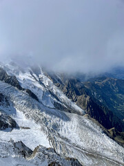 snow covered mountains in winter in Chamonix