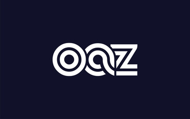 OAZ Creative Unique Modern Letter Logo Design. Stylized logo featuring a unique letter design, presenting abstract minimalist aesthetics and modern appeal.