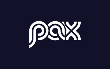Obraz premium PAX Creative Unique Modern Letter Logo Design. Stylized logo featuring a unique letter design, presenting abstract minimalist aesthetics and modern appeal.