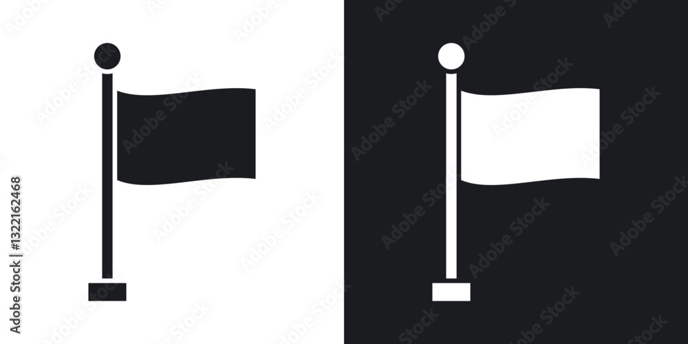 Poster plain flag icons in solid black and white collection